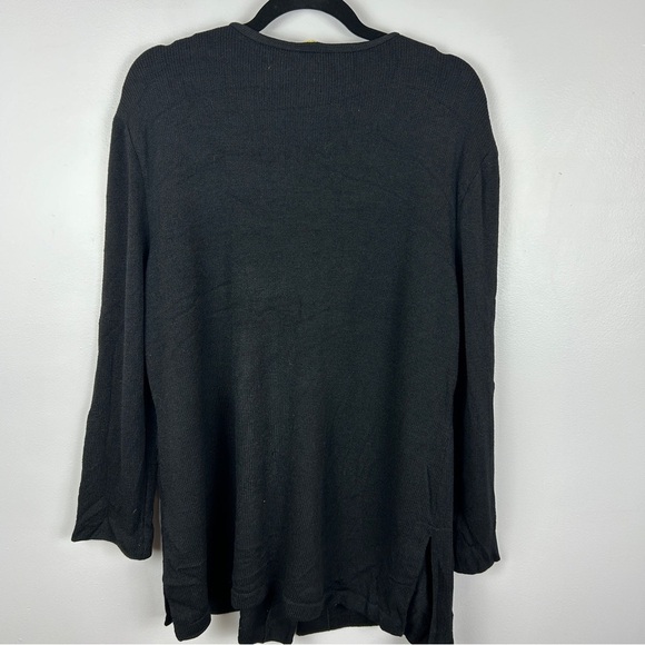 St. John Basics Santana Knit Button Front Sweater Cardigan Large Black - Picture 5 of 13